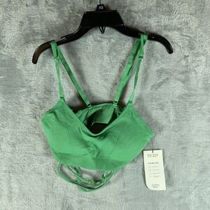 Cotton On Body Women's Sports Bra Seamless Tiny Tie‎ Up Crop Green Chile S